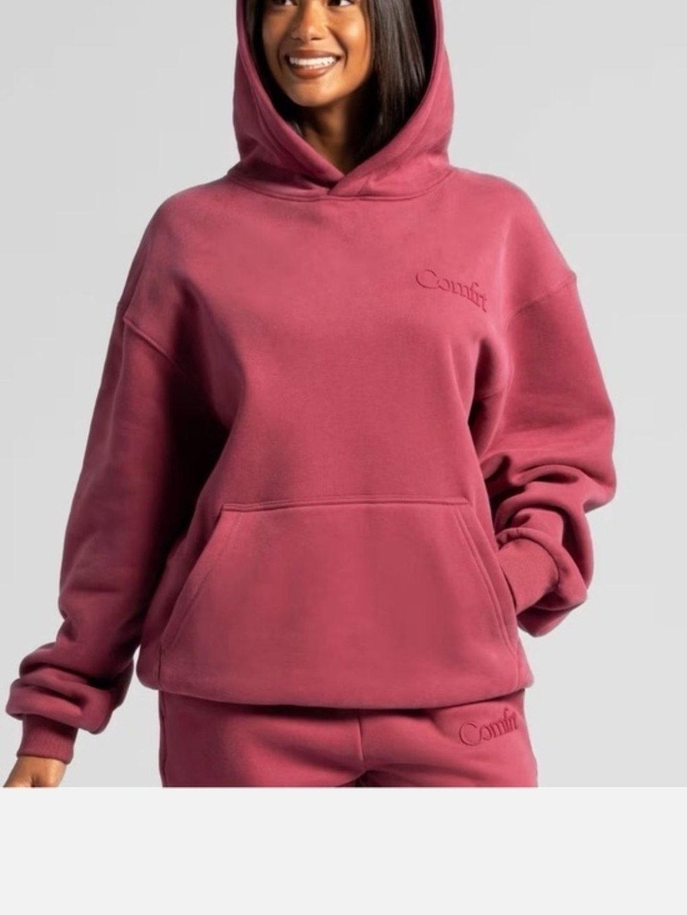 Comfrt Oversized Hoodie -Set In Berry
